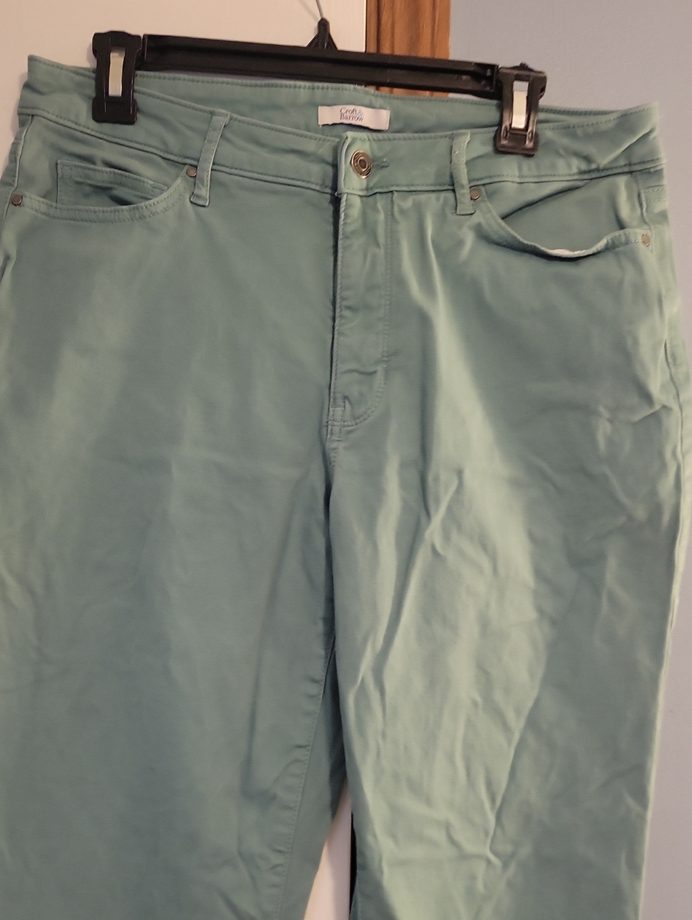 Croft & Barrow Women's Mint Green jeans Size 14 - Picture 2 of 6